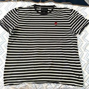 DJAB striped T-shirt with flower embroidery